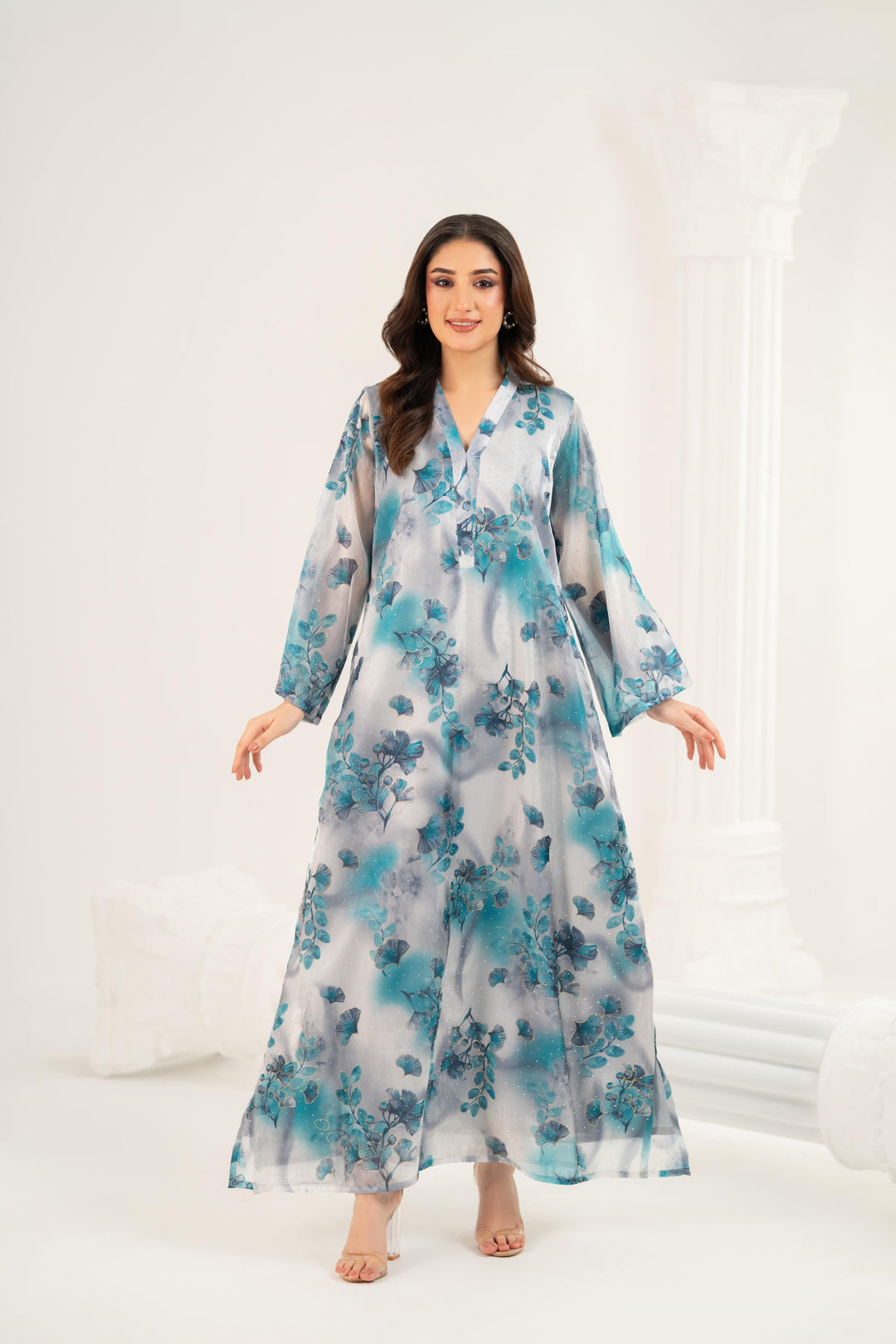 Aquarelle Satin Kaftan