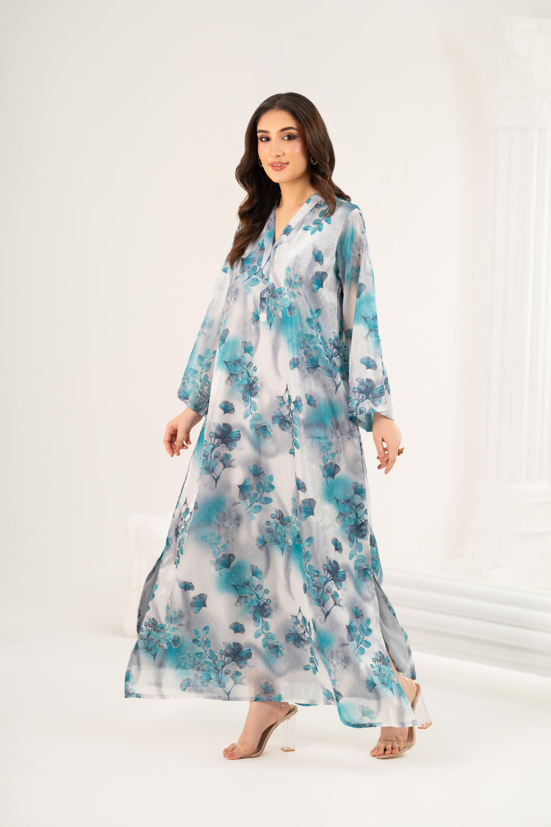 Aquarelle Satin Kaftan