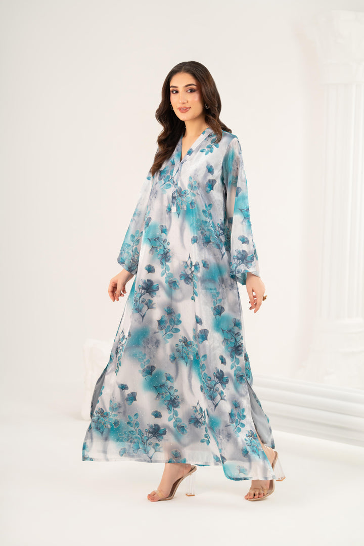 Aquarelle Satin Kaftan