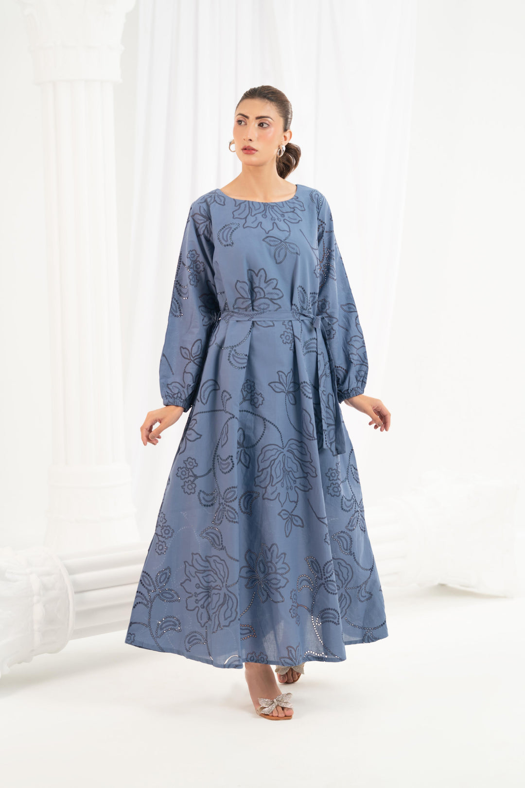 Serenity Blue Midi Dress