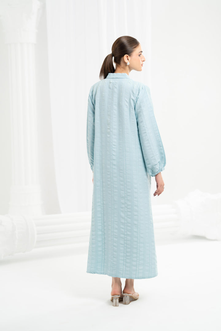 Sky Blue Crinkled Dress