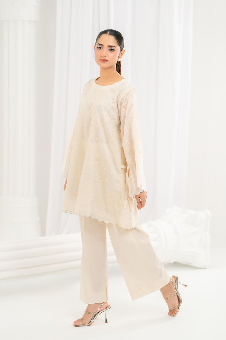 Ivory Embroidered Co-Ord
