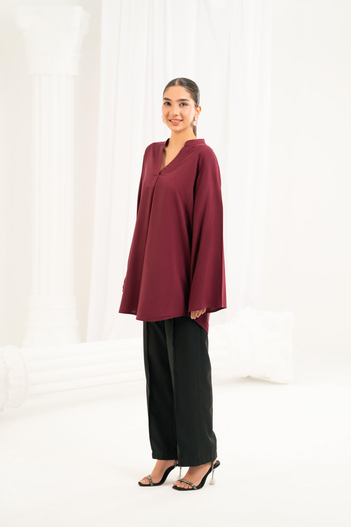 Essential Burgundy Viscose Top
