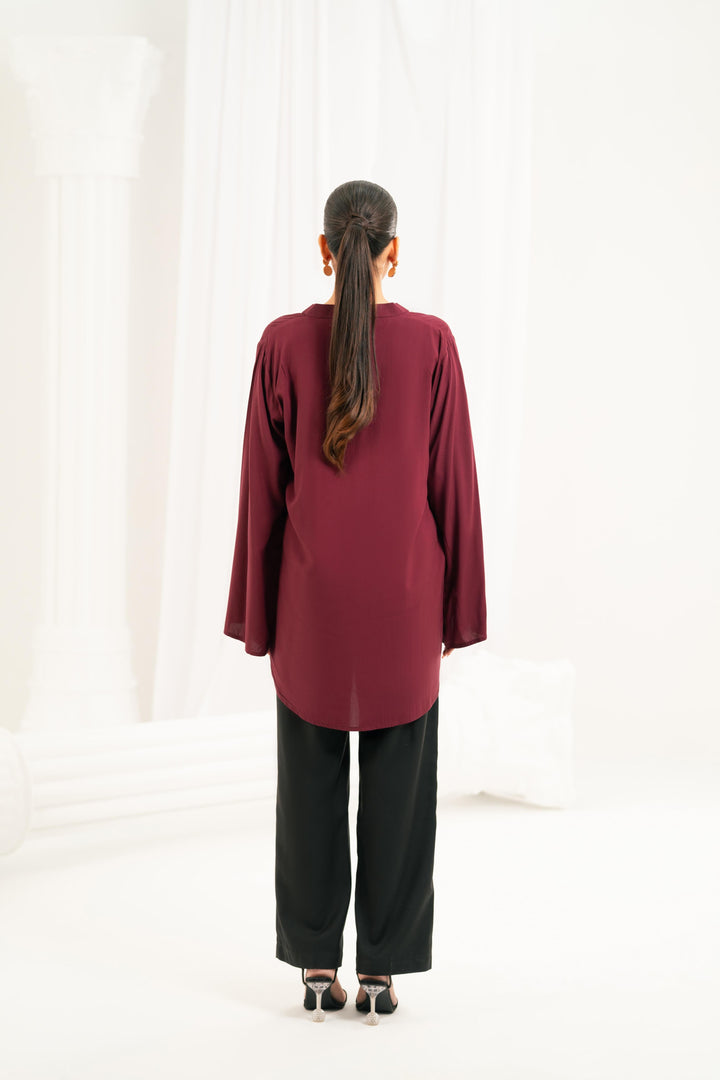 Essential Burgundy Viscose Top