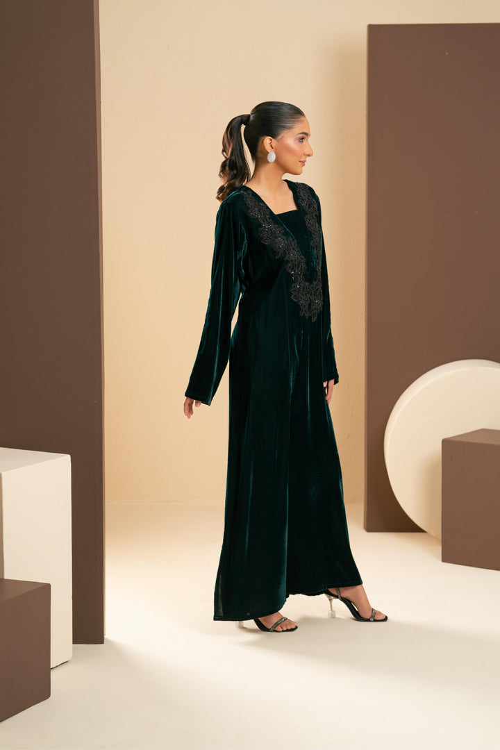 Emerald Velvet Dress