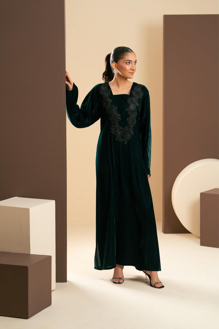 Emerald Velvet Dress
