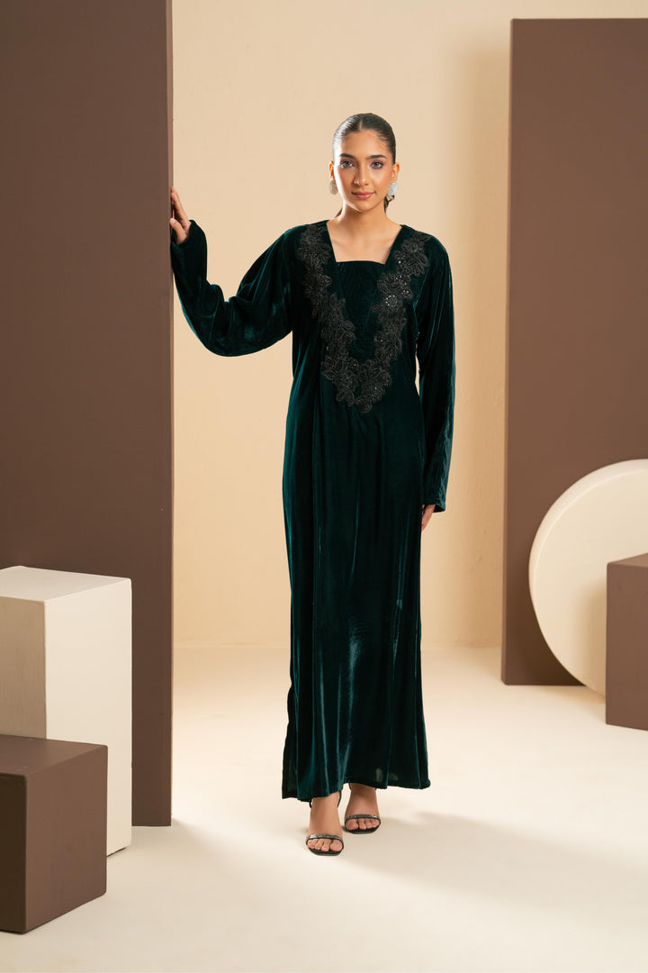 Emerald Velvet Dress