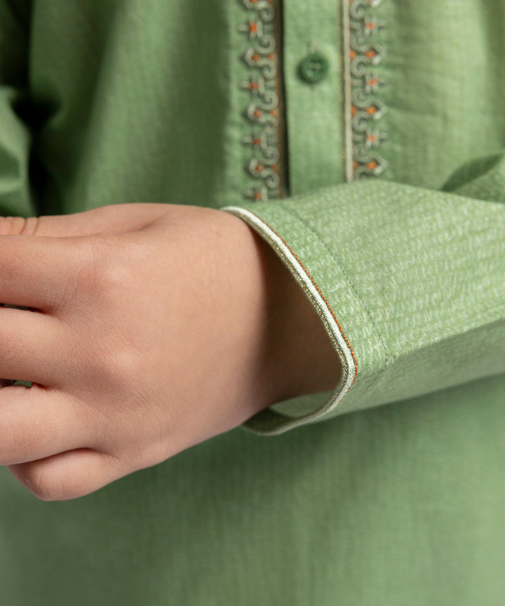 Cotton Green Kurta - J. Junaid Jamshed