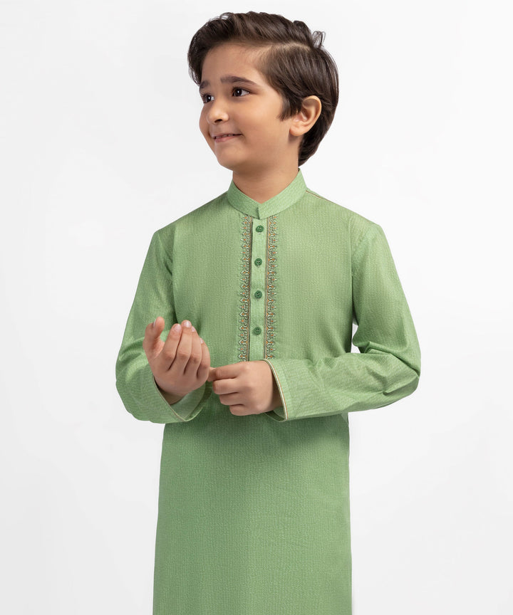 Cotton Green Kurta - J. Junaid Jamshed