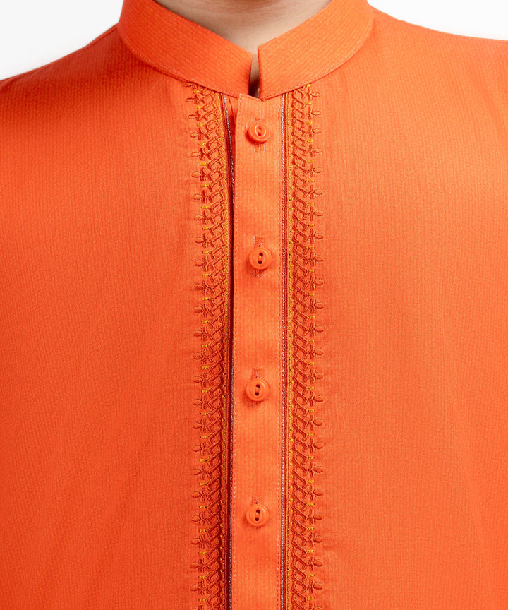 Cotton Orange Kurta - J. Junaid Jamshed