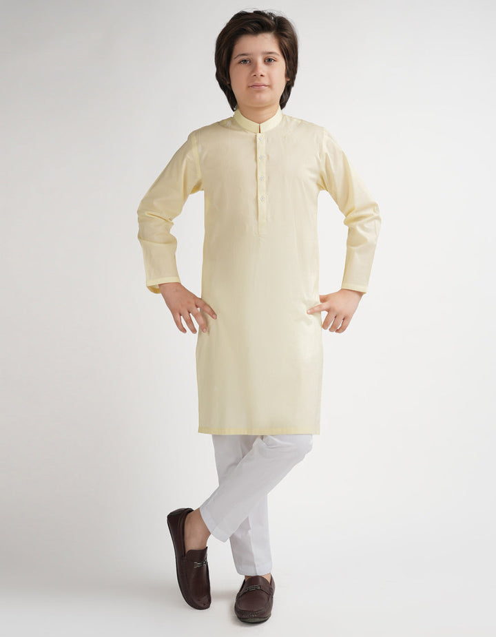 Cotton Lemon Kurta - J. Junaid Jamshed