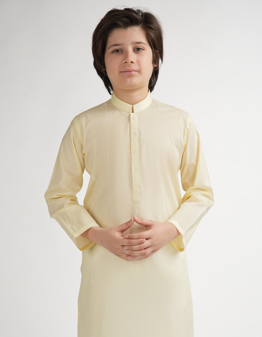Cotton Lemon Kurta - J. Junaid Jamshed