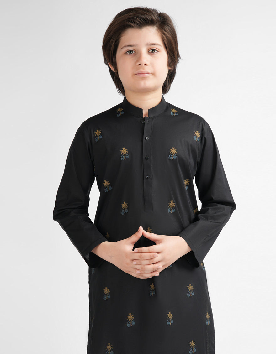 Cotton Black Kurta - J. Junaid Jamshed