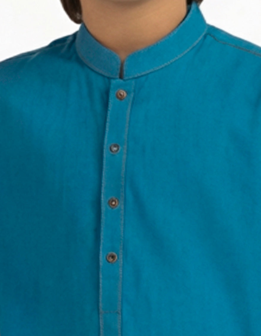 Cotton Sky Blue Kurta - J. Junaid Jamshed