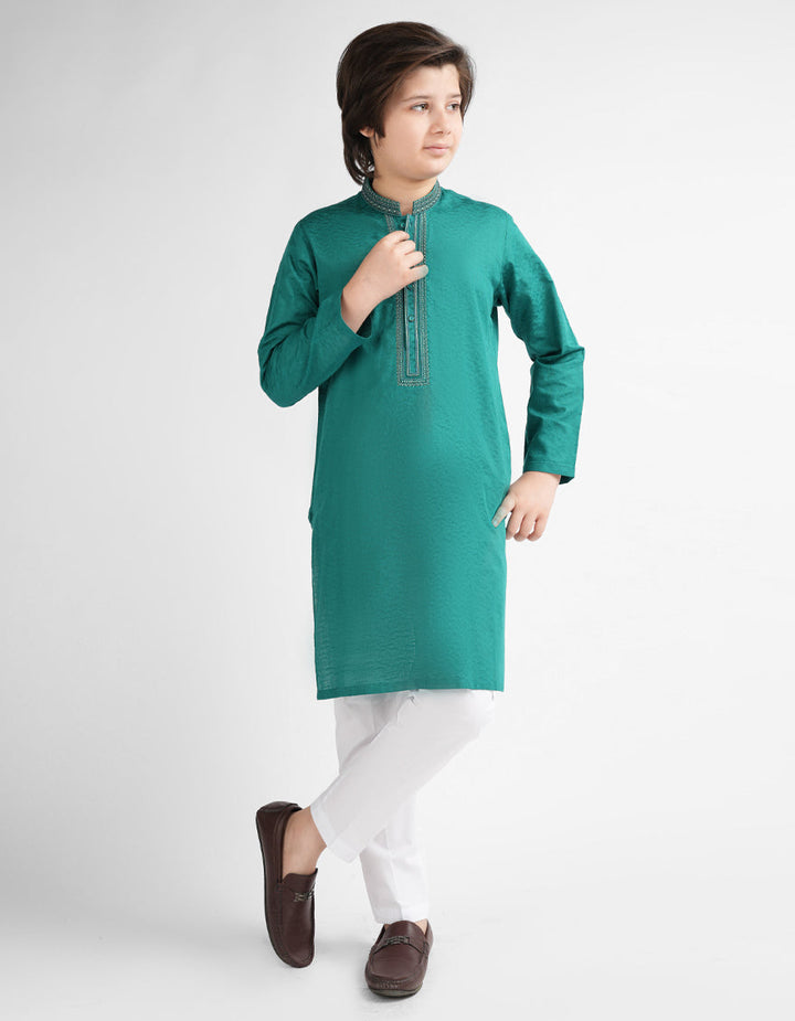 Cotton Sea Green Kurta - J. Junaid Jamshed