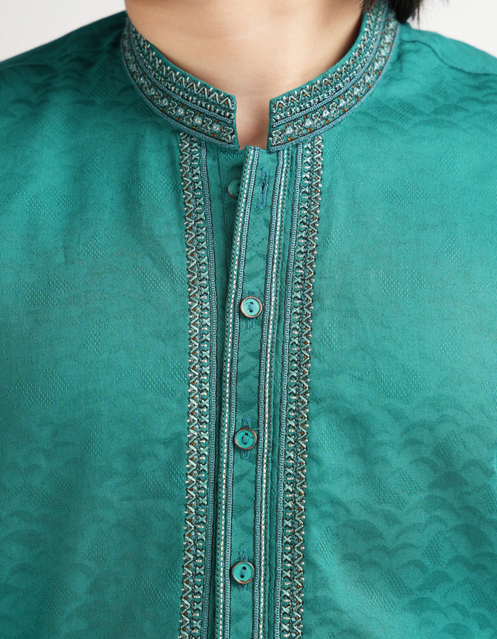 Cotton Sea Green Kurta - J. Junaid Jamshed