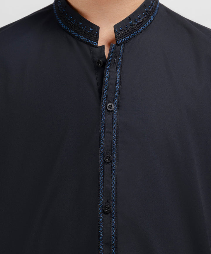 Cotton Black Kurta - J. Junaid Jamshed