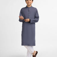 Polyester Grey Kurta - J. Junaid Jamshed