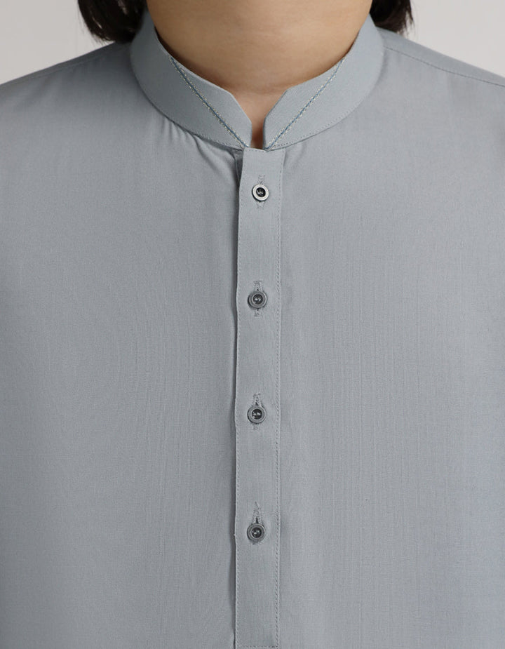 Polyester Grey Kurta - J. Junaid Jamshed