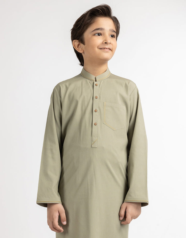 Blended Olive Kurta Trouser - J. Junaid Jamshed