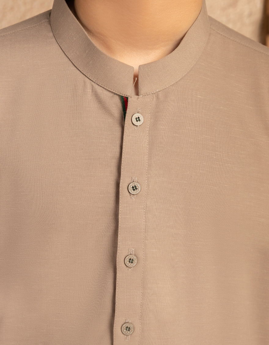 Blended Mud Brown Kurta Trouser - J. Junaid Jamshed