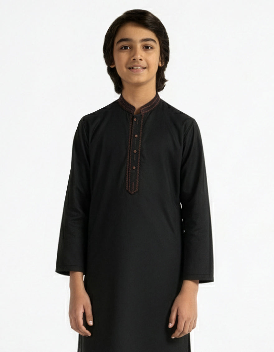 Blended Black Kurta Trouser - J. Junaid Jamshed