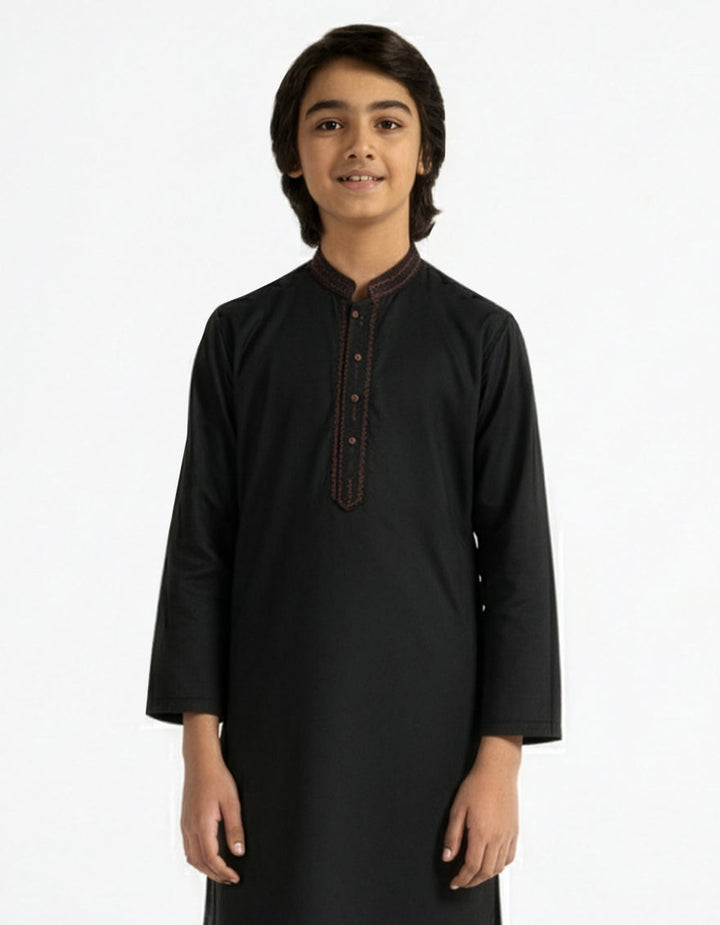 Blended Black Kurta Trouser - J. Junaid Jamshed