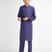 Blended Dark Blue Kurta Trouser - J. Junaid Jamshed