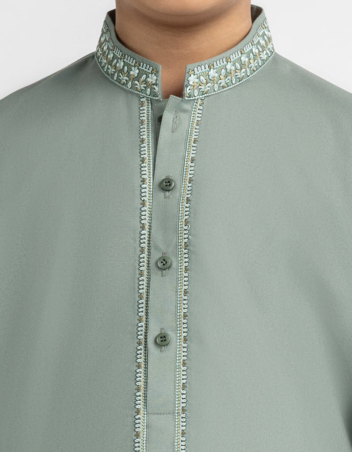 Blended Mint Green Kurta Trouser - J. Junaid Jamshed