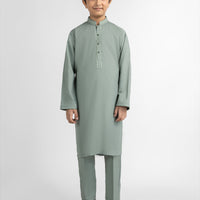 Blended Mint Green Kurta Trouser - J. Junaid Jamshed