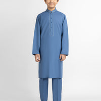 Blended Blue Kurta Trouser - J. Junaid Jamshed