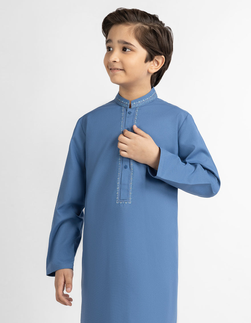 Blended Blue Kurta Trouser - J. Junaid Jamshed