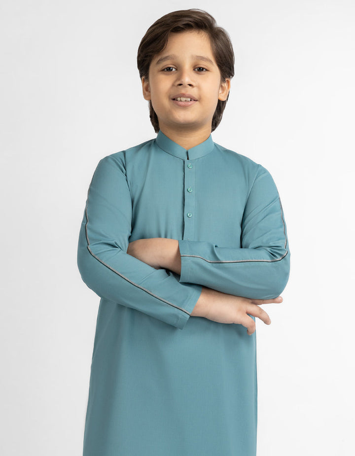 Blended Sea Green Kurta Trouser - J. Junaid Jamshed