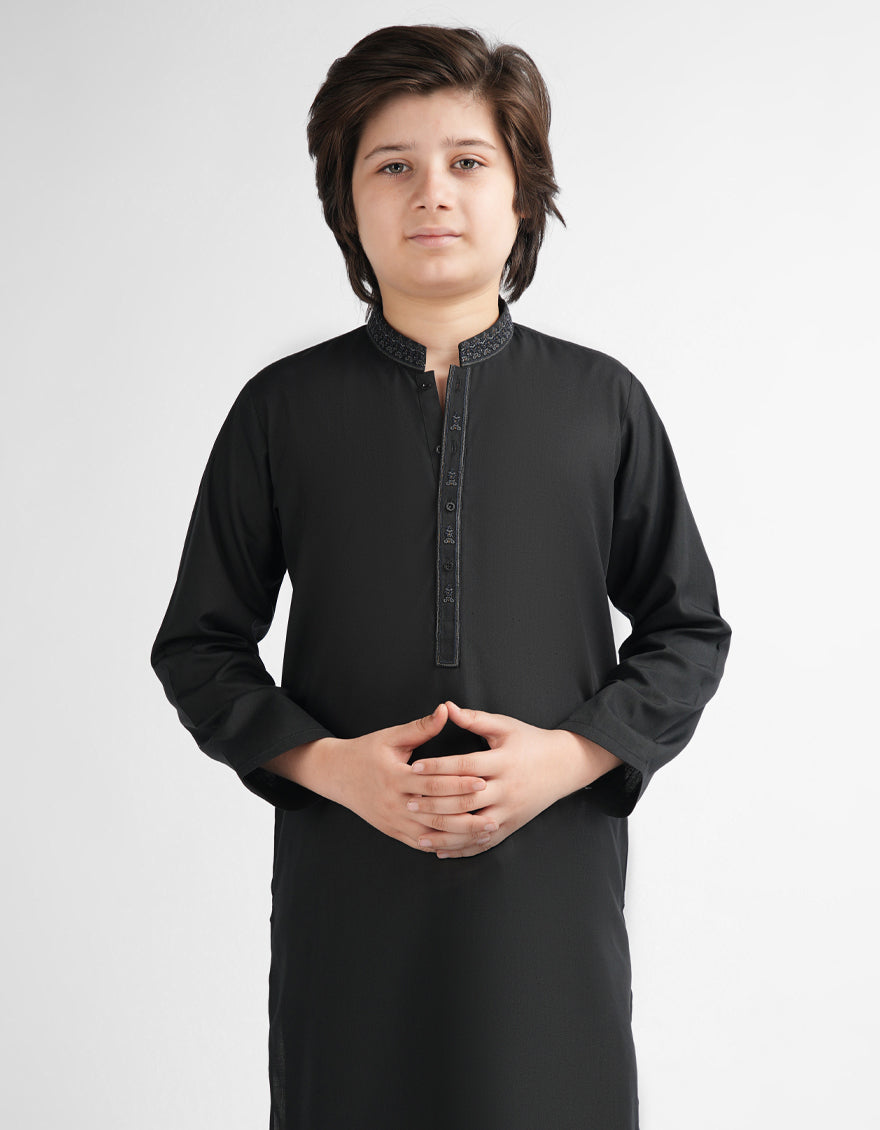 Polyester Black Kurta Trouser - J. Junaid Jamshed