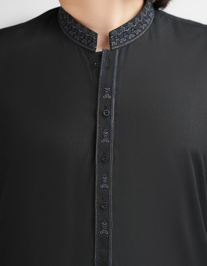 Polyester Black Kurta Trouser - J. Junaid Jamshed