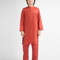 Blended Orange Kurta Trouser - J. Junaid Jamshed