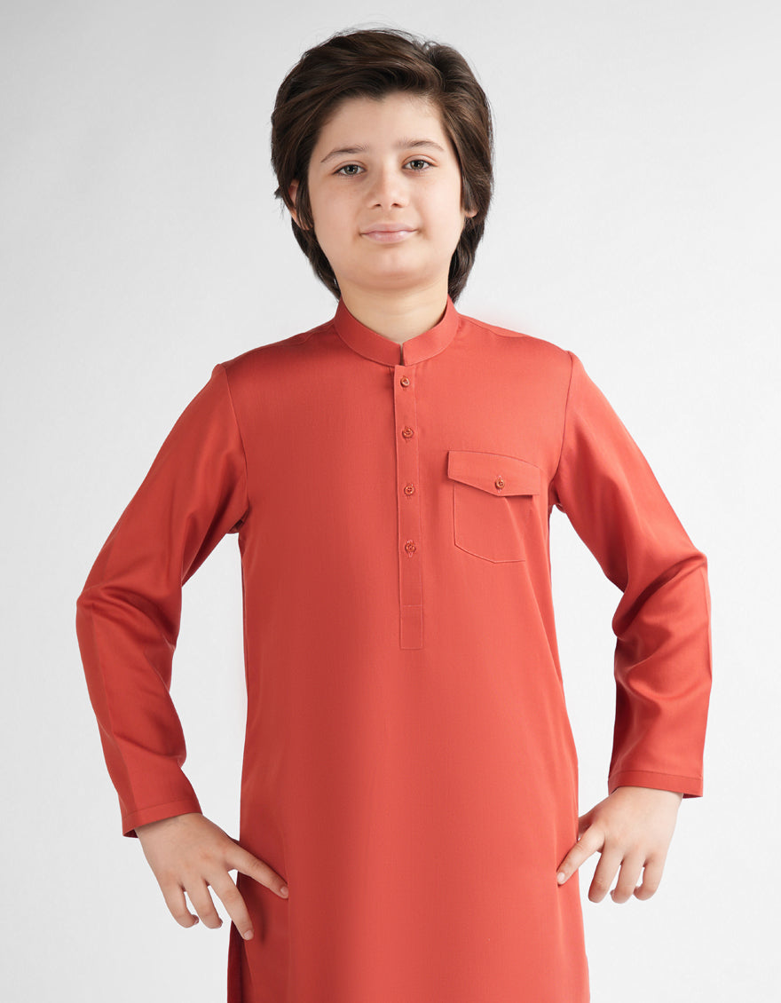 Blended Orange Kurta Trouser - J. Junaid Jamshed
