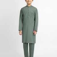 Blended Army Green Kurta Trouser - J. Junaid Jamshed