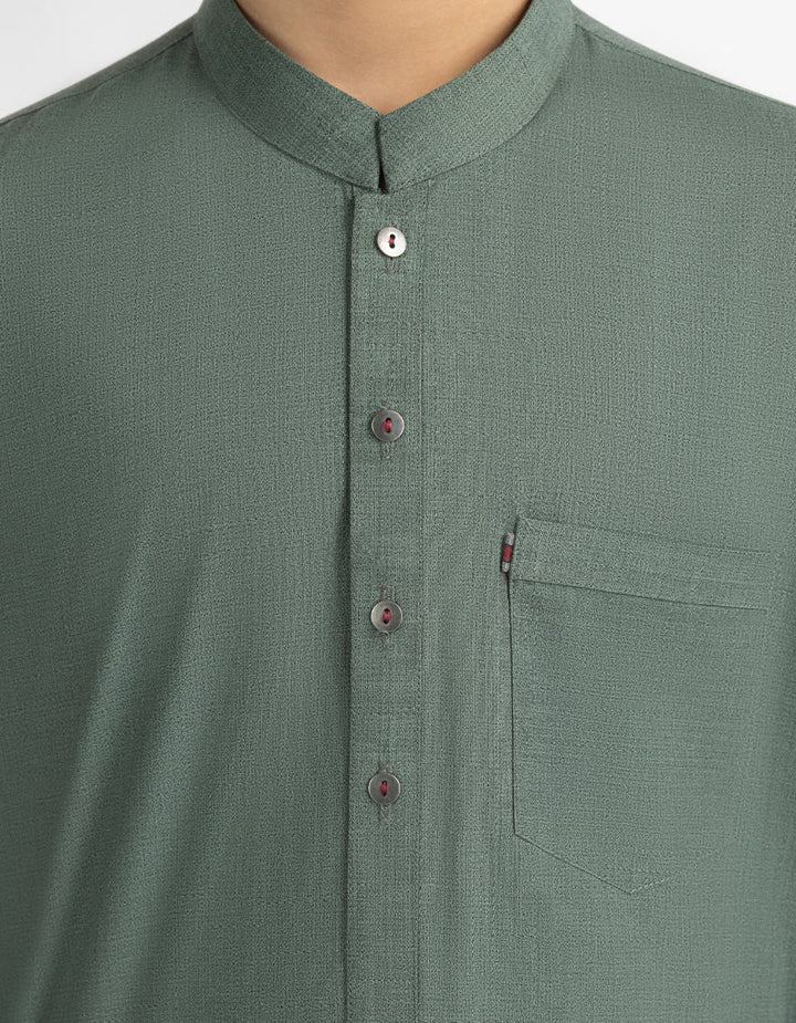 Blended Army Green Kurta Trouser - J. Junaid Jamshed