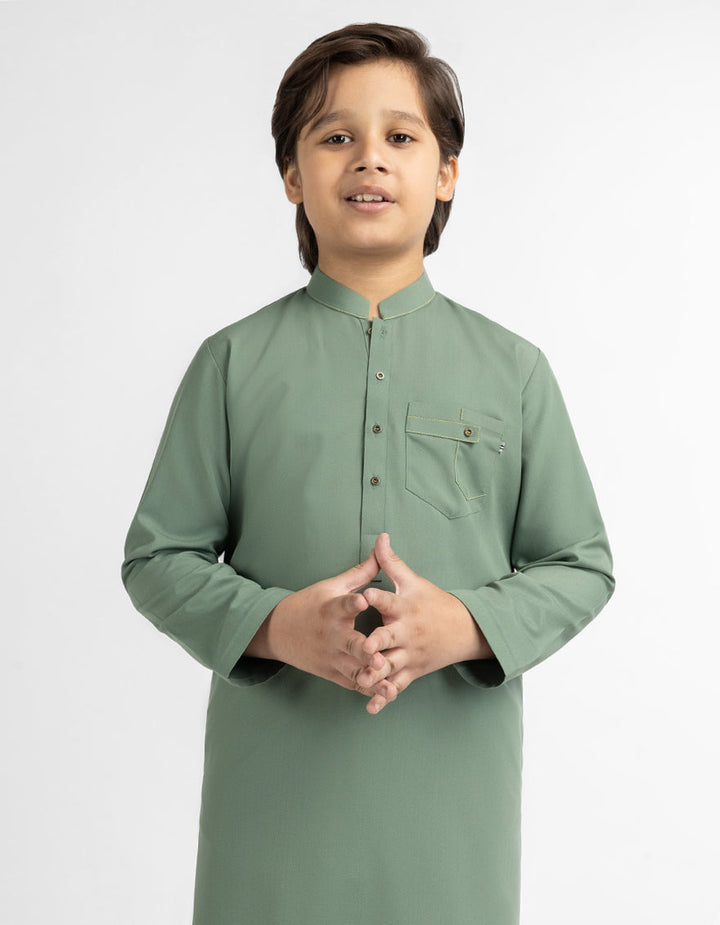 Blended Sea Green Kurta Trouser - J. Junaid Jamshed