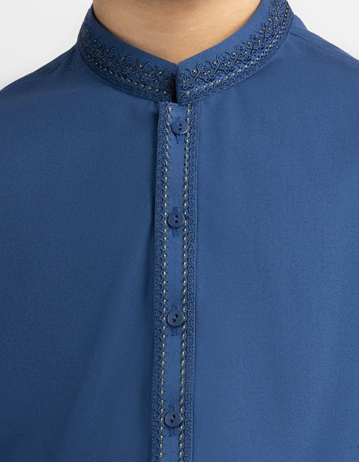 Blended Blue Kurta Trouser - J. Junaid Jamshed