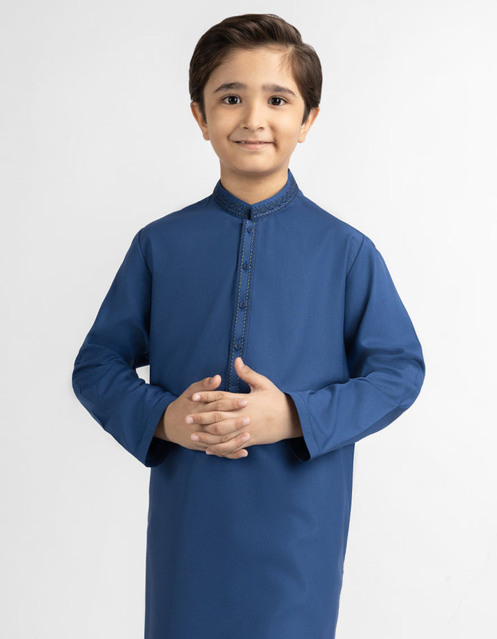 Blended Blue Kurta Trouser - J. Junaid Jamshed