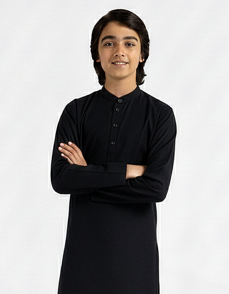 Blended Navy Blue Kurta Trouser - J. Junaid Jamshed