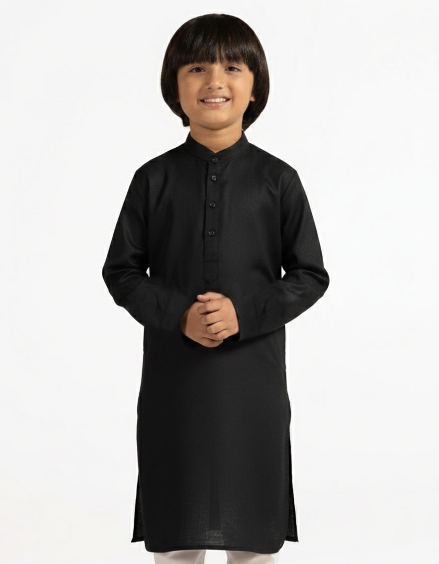 Blended Black Kurta Trouser - J. Junaid Jamshed