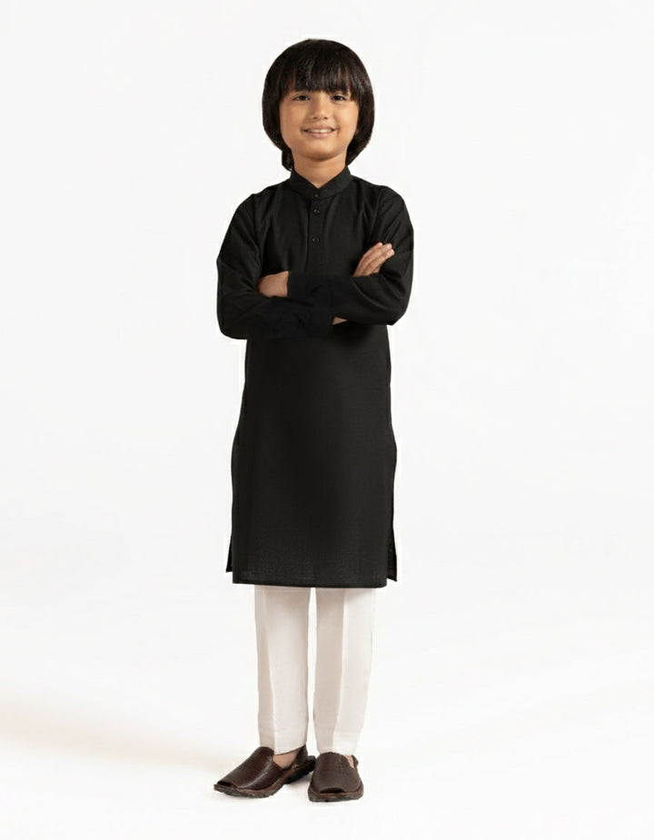 Blended Black Kurta Trouser - J. Junaid Jamshed