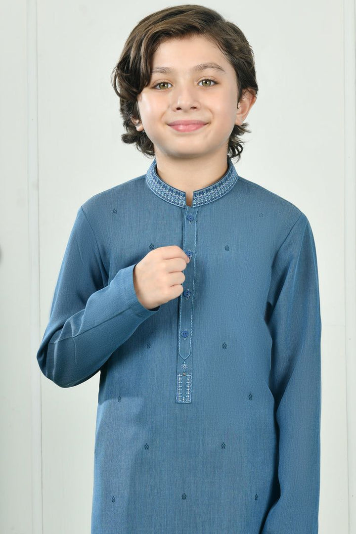Blended Blue Kurta Trouser - J. Junaid Jamshed