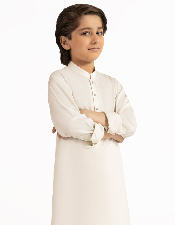 Blended Off White Shalwar Kameez - J. Junaid Jamshed