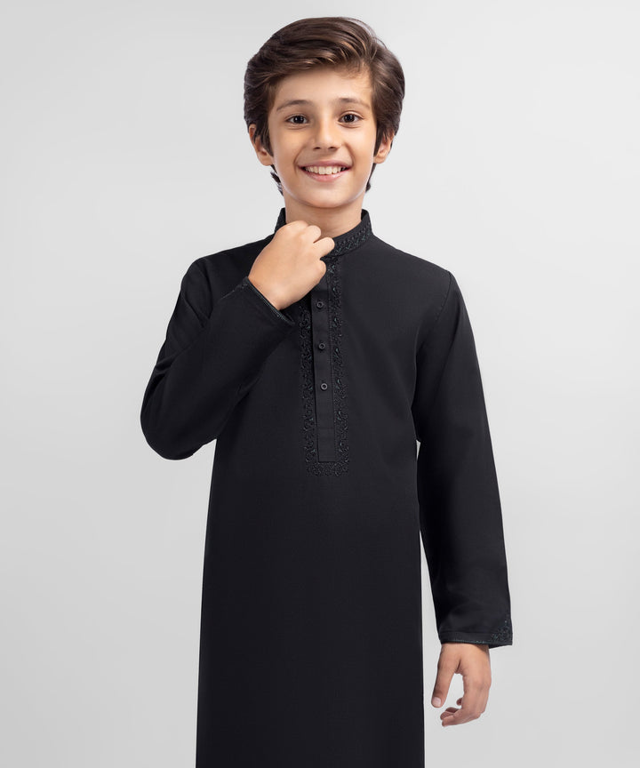 Blended Black Shalwar Kameez - J. Junaid Jamshed