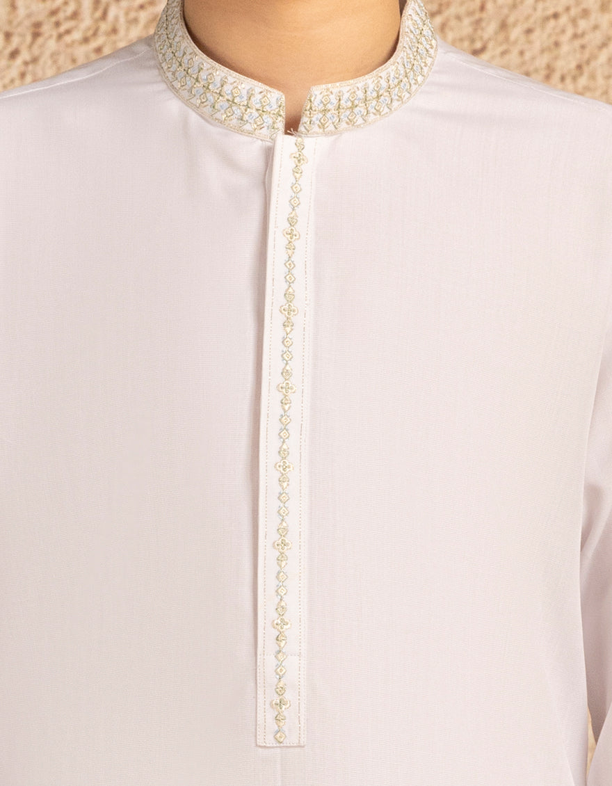 Blended White Shalwar Kameez - J. Junaid Jamshed