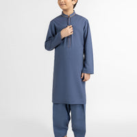 Blended Denim Blue Shalwar Kameez - J. Junaid Jamshed